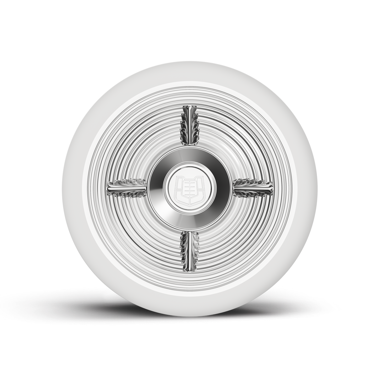 NEWGEN MERCURY forged 3-piece show wheel, front view, four-bar flipper cap in full show polish